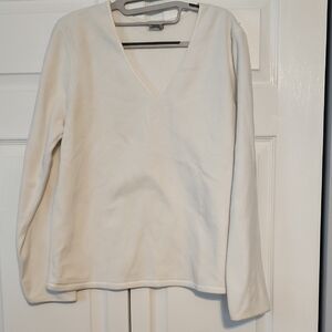 Old Navy Cream V-Neck Sweatshirt